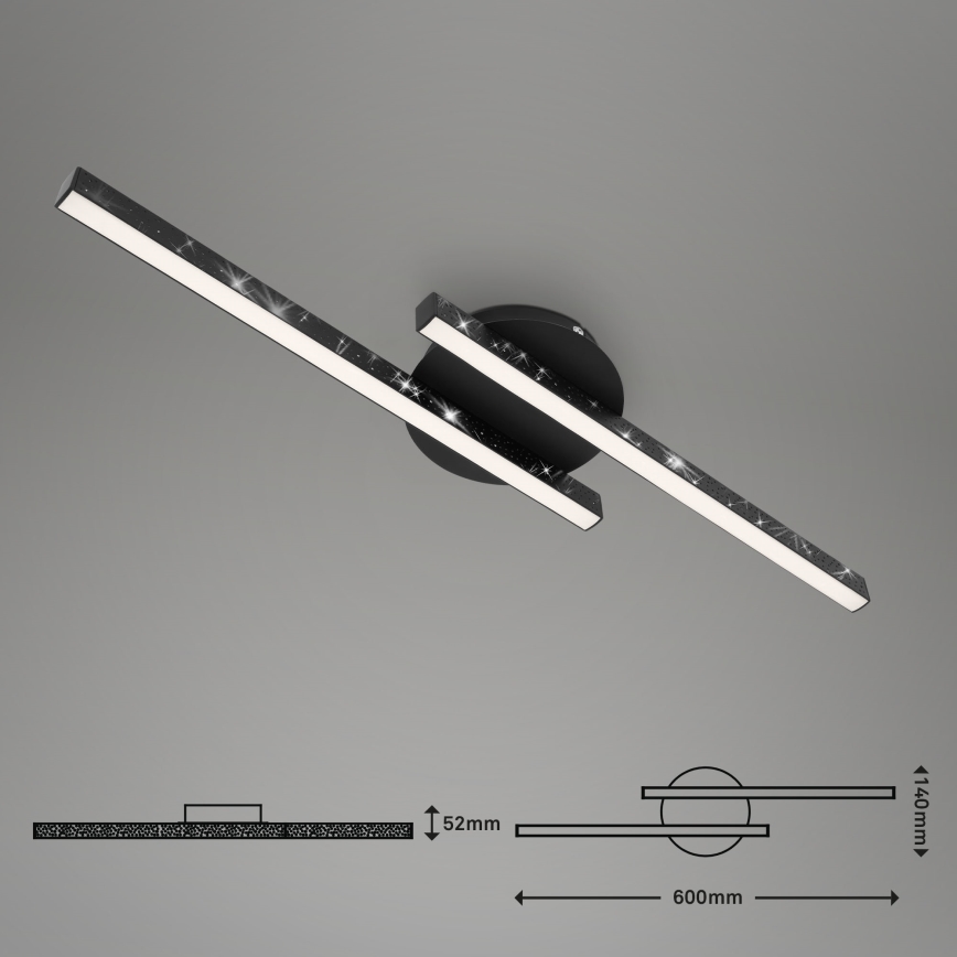 Briloner 3517-025 - Lámpara de techo LED REY 2xLED/6W/230V negro