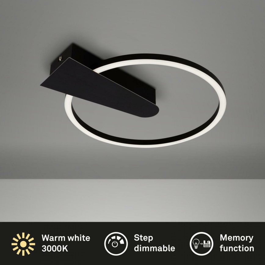 Briloner 3542-015 - Plafón LED regulable NICO LED/12W/230V negro