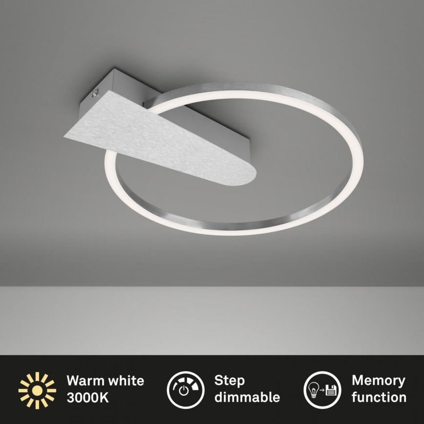 Briloner 3542-018 - Plafón LED regulable NICO LED/12W/230V cromo mate