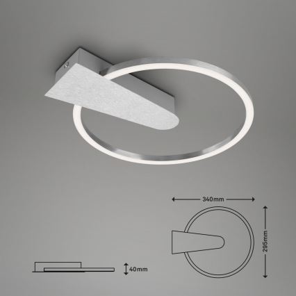 Briloner 3542-018 - Plafón LED regulable NICO LED/12W/230V cromo mate