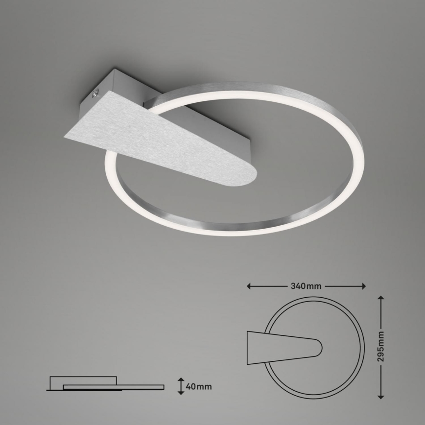 Briloner 3542-018 - Plafón LED regulable NICO LED/12W/230V cromo mate