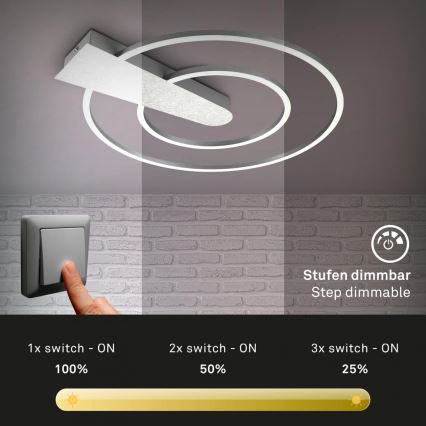 Briloner 3543-018 - Plafón LED regulable NICO LED/25W/230V cromo mate