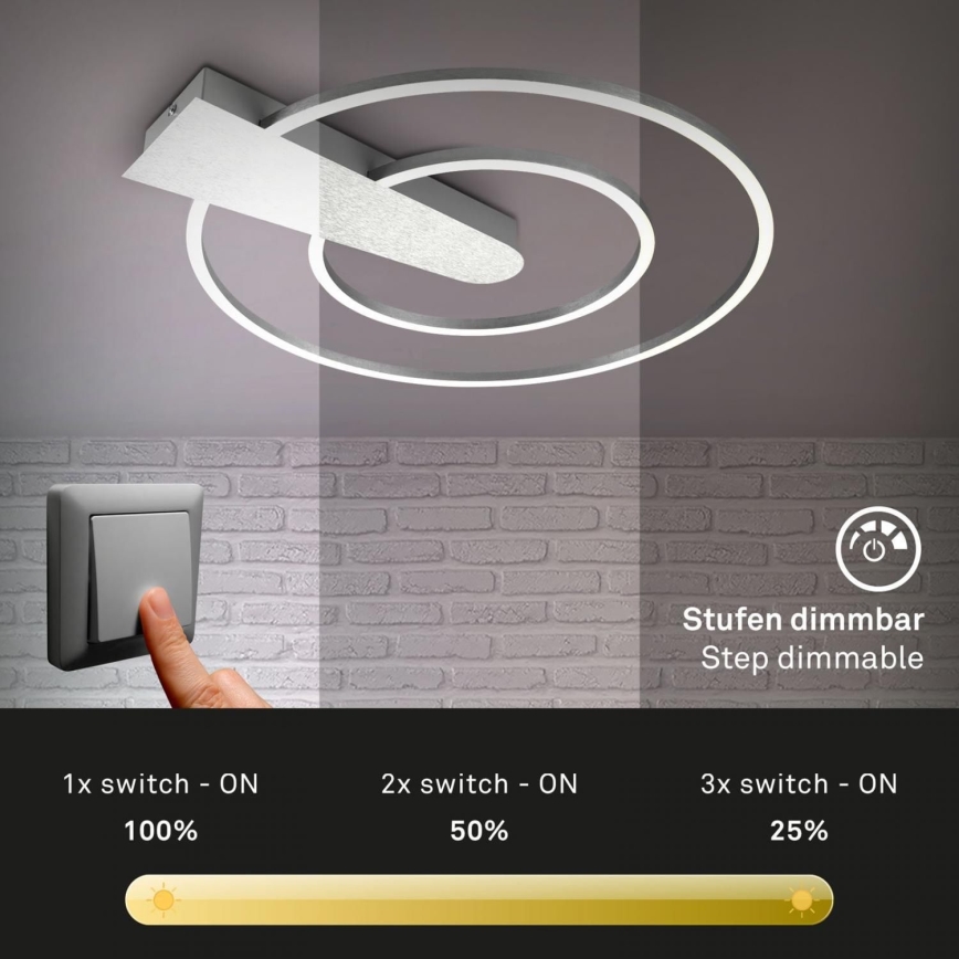 Briloner 3543-018 - Plafón LED regulable NICO LED/25W/230V cromo mate