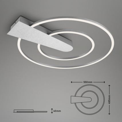 Briloner 3543-018 - Plafón LED regulable NICO LED/25W/230V cromo mate