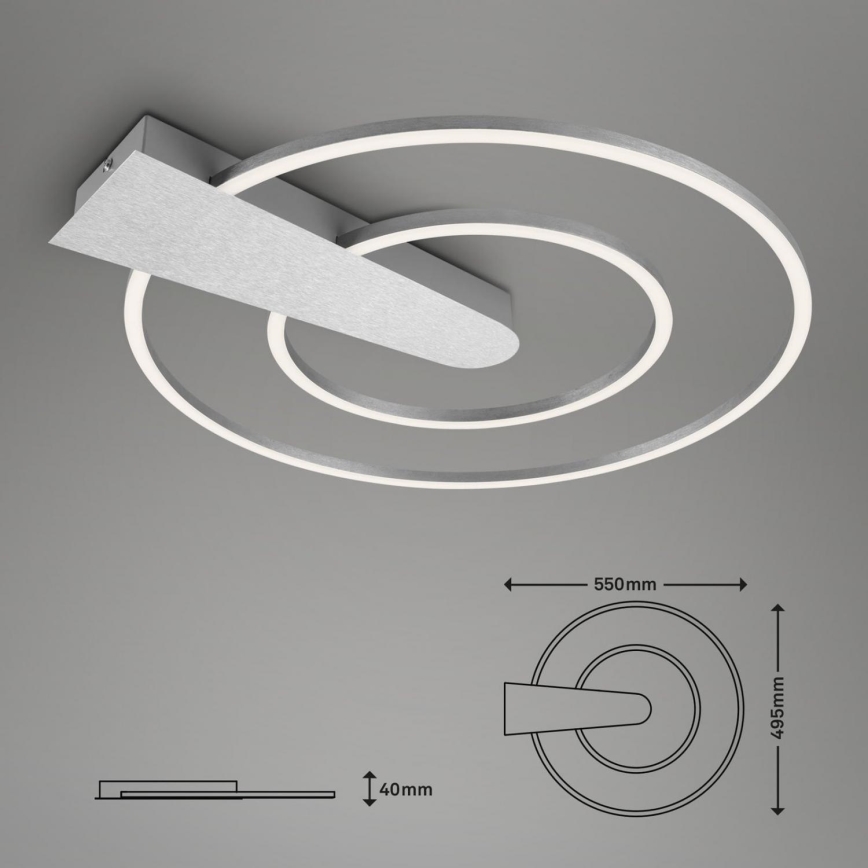 Briloner 3543-018 - Plafón LED regulable NICO LED/25W/230V cromo mate