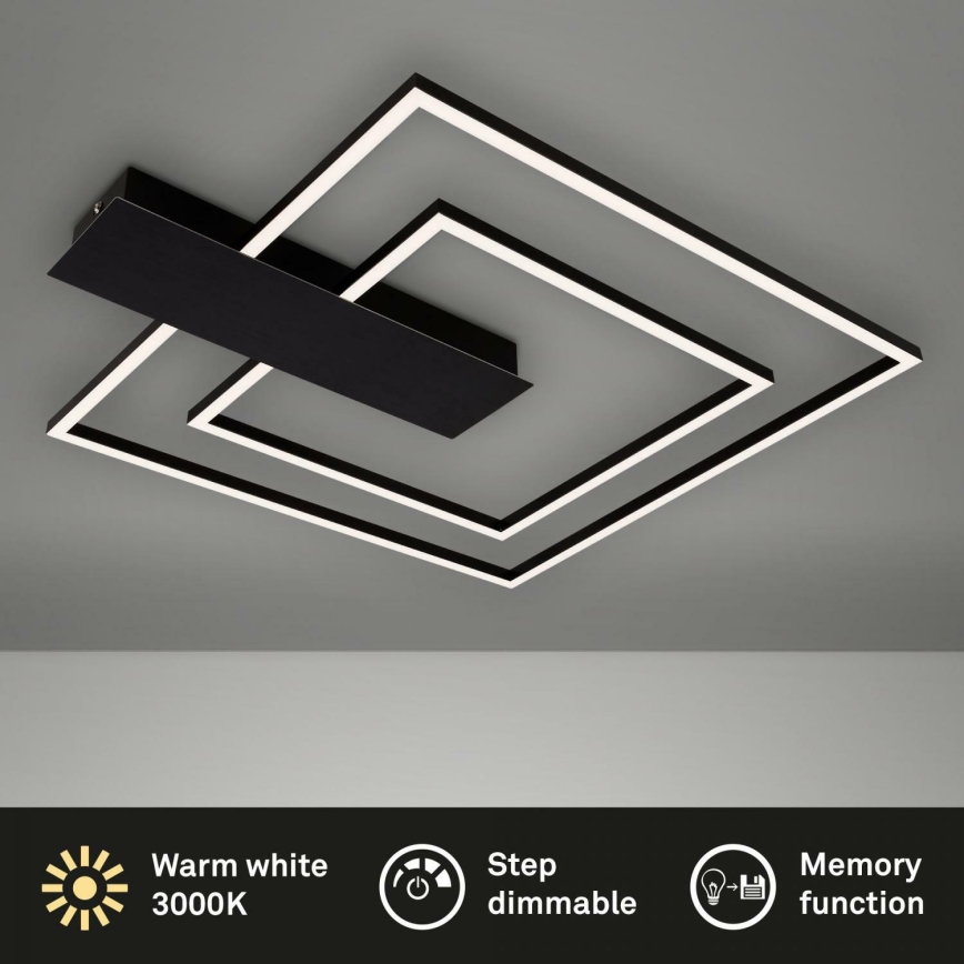 Briloner 3545-015 - Plafón LED regulable NICO LED/25W/230V negro