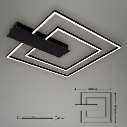 Briloner 3545-015 - Plafón LED regulable NICO LED/25W/230V negro