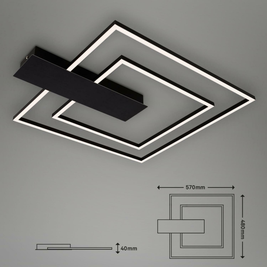 Briloner 3545-015 - Plafón LED regulable NICO LED/25W/230V negro