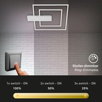 Briloner 3545-018 - Plafón LED regulable NICO LED/25W/230V cromo mate