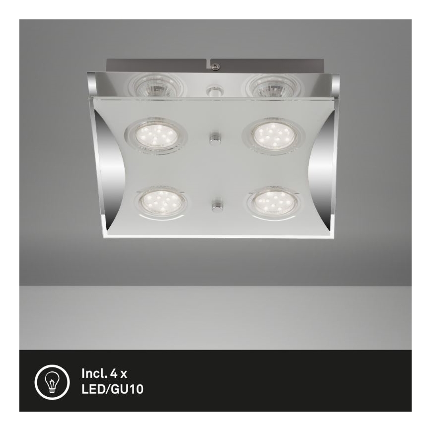 Briloner 3572-048 - Plafón LED FLASH 4xGU10/3W/230V