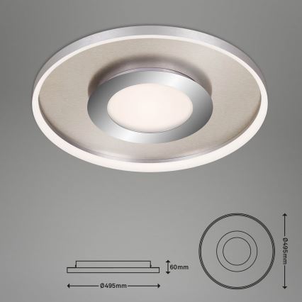 Briloner 3640-012 - Plafón LED regulable LED/25W/230V 2700-6500K + control remoto