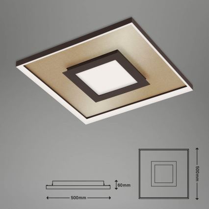 Briloner 3641-017 - Plafón LED regulable FRAME LED/30W/230V 2700-6500K dorado + control remoto