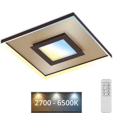 Briloner 3641-017 - Plafón LED regulable FRAME LED/30W/230V 2700-6500K dorado + control remoto