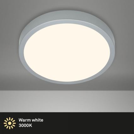 Briloner 3703-014 - Plafón LED RUNA LED/24W/230V 3000K diá. 38 cm plata