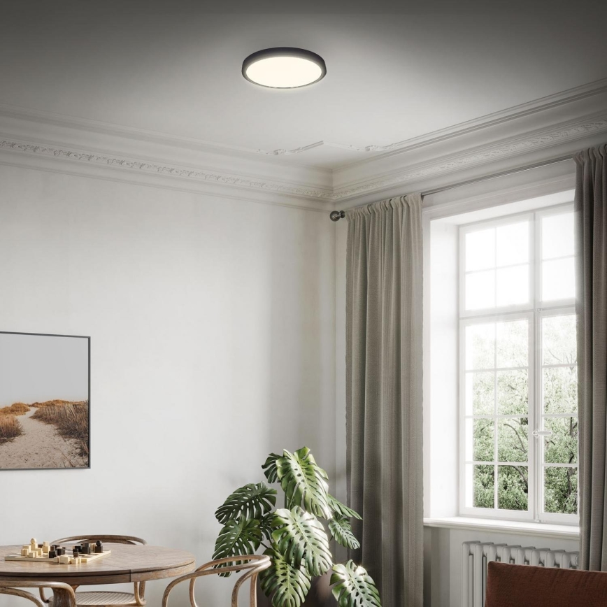 Briloner 3703-015 - Plafón LED RUNA LED/24W/230V 3000K diá. 38 cm negro