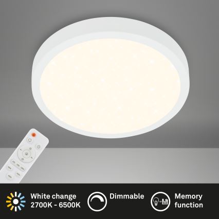 Briloner 3704-016 - Plafón LED regulable RUNA LED/22W/230V 2700-6500K blanco + control remoto