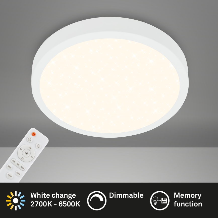 Briloner 3704-016 - Plafón LED regulable RUNA LED/22W/230V 2700-6500K blanco + control remoto