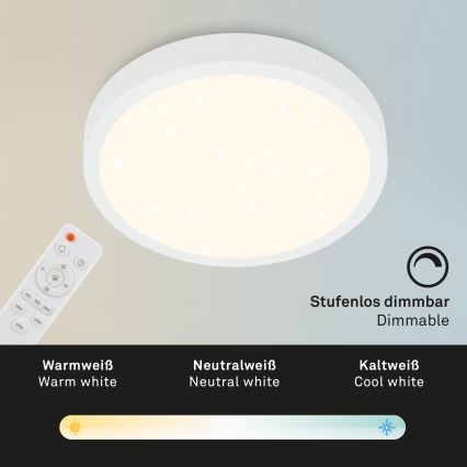 Briloner 3704-016 - Plafón LED regulable RUNA LED/22W/230V 2700-6500K blanco + control remoto