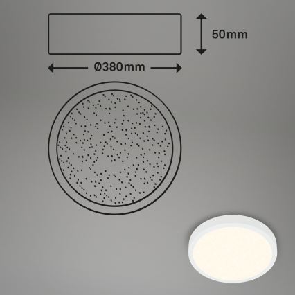 Briloner 3704-016 - Plafón LED regulable RUNA LED/22W/230V 2700-6500K blanco + control remoto