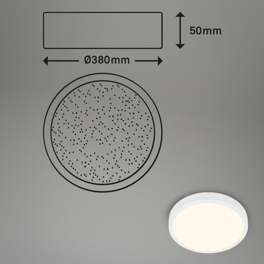 Briloner 3704-016 - Plafón LED regulable RUNA LED/22W/230V 2700-6500K blanco + control remoto