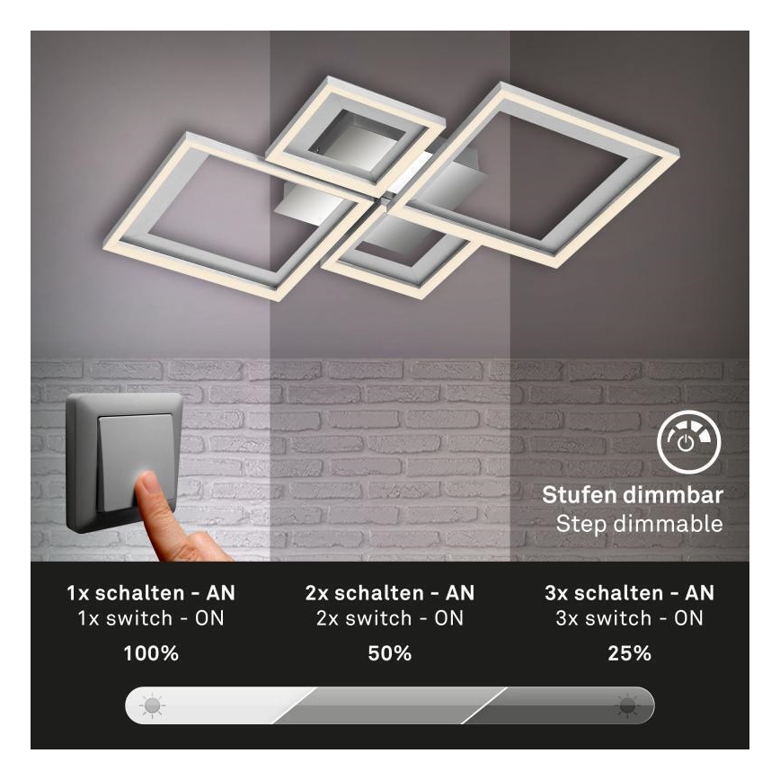Briloner 3727-019 - Plafón LED regulable FRAME LED/38W/230V