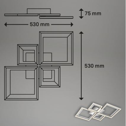 Briloner 3727-019 - Plafón LED regulable FRAME LED/38W/230V