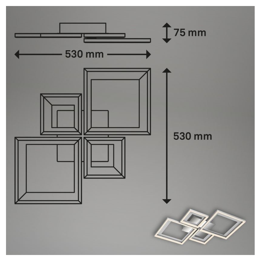 Briloner 3727-019 - Plafón LED regulable FRAME LED/38W/230V