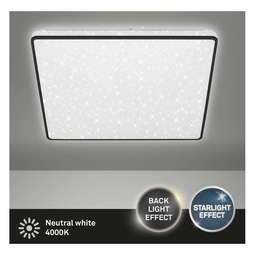 Briloner 3749-415 - Plafón LED LINO LED/24W/230V negro