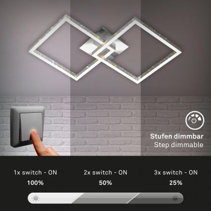Briloner 3751-019 - Plafón LED regulable FRAME LED/20W/230V cromo brillante