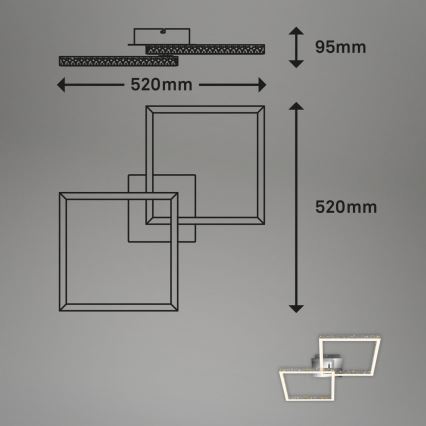 Briloner 3751-019 - Plafón LED regulable FRAME LED/20W/230V cromo brillante
