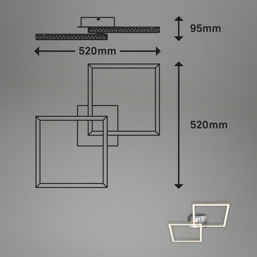 Briloner 3751-019 - Plafón LED regulable FRAME LED/20W/230V cromo brillante