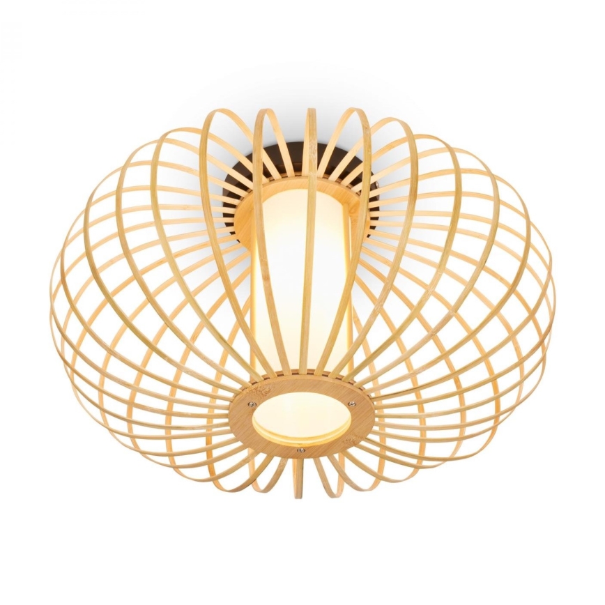 Briloner 3759011 - Plafón 1xE27/10W/230V diá. 40 cm bambú