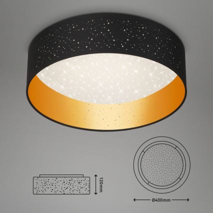 Briloner 3882-015 - Plafón LED MAILA STARRY LED/18W/230V negro/dorado