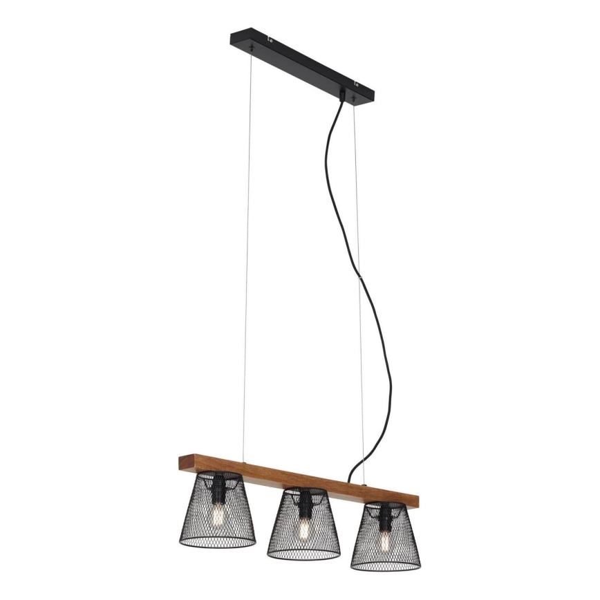 Briloner 4077-035 - Lámpara colgante WOOD & STYLE 3xE14/25W/230V árbol de caucho