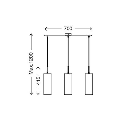 Briloner 4712-034 - Lámpara colgante 3xE27/25W/230V