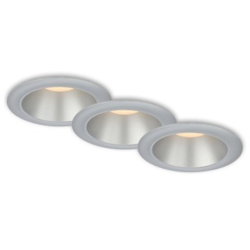 Briloner 7041-034 - SET 3x Lámpara empotrable de baño LED LED/4,9W/230V IP44 plata