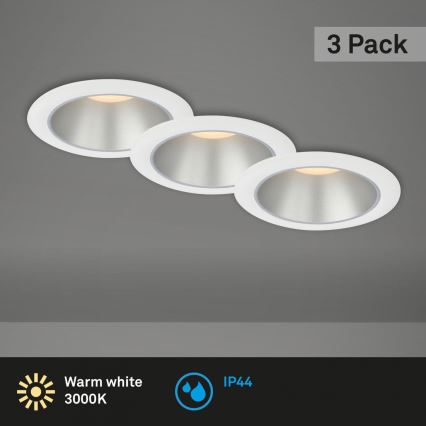 Briloner 7041-036 - SET 3x Lámpara empotrable de baño LED LED/4,9W/230V IP44 blanco