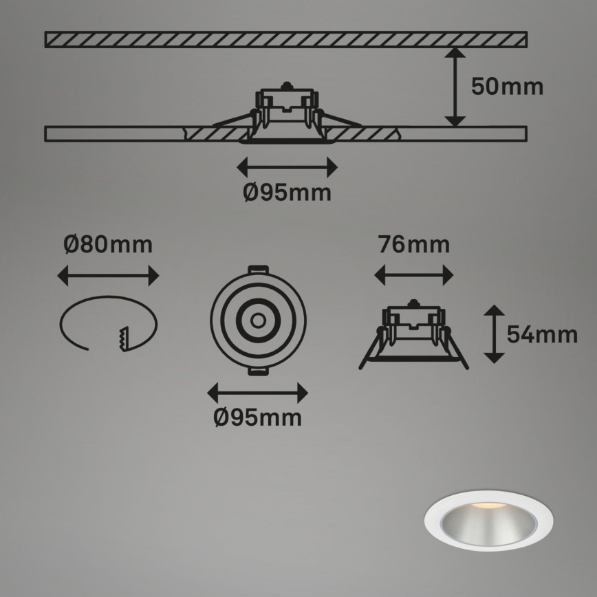 Briloner 7041-036 - SET 3x Lámpara empotrable de baño LED LED/4,9W/230V IP44 blanco