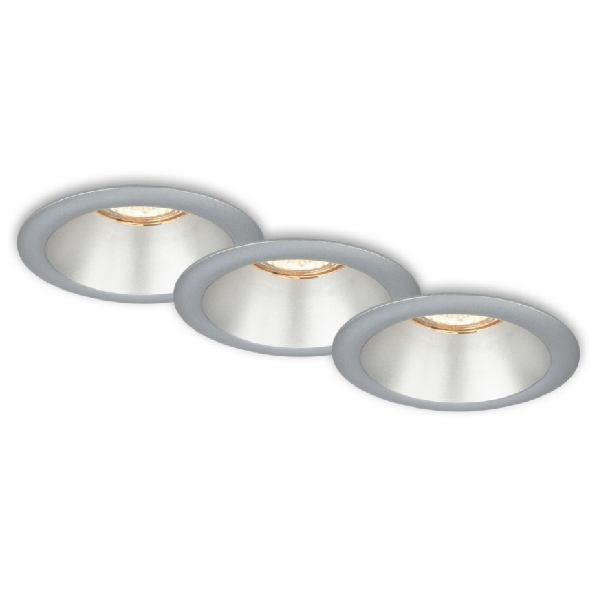 Briloner 7042-034 - SET 3x Lámpara empotrable de baño 1xGU10/9W/230V IP23 plata