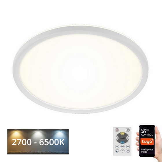 Briloner 7058-016 - Lámpara LED regulable SLIM LED/18W/230V 2700-6500K Wi-Fi Tuya + control remoto