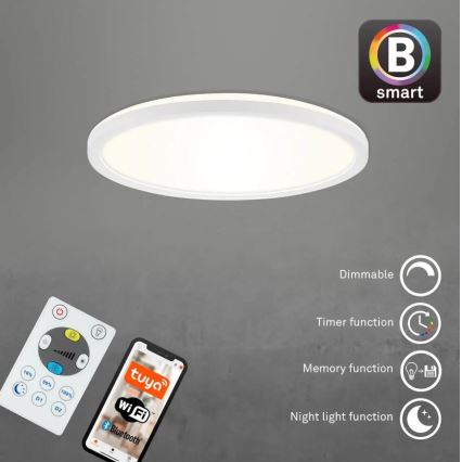 Briloner 7058-016 - Lámpara LED regulable SLIM LED/18W/230V 2700-6500K Wi-Fi Tuya + control remoto