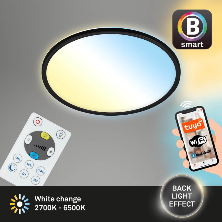 Briloner 7059-015 - Plafón LED regulable SLIM LED/22W/230V 2700-6500K Wi-Fi Tuya + control remoto