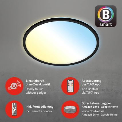 Briloner 7059-015 - Plafón LED regulable SLIM LED/22W/230V 2700-6500K Wi-Fi Tuya + control remoto