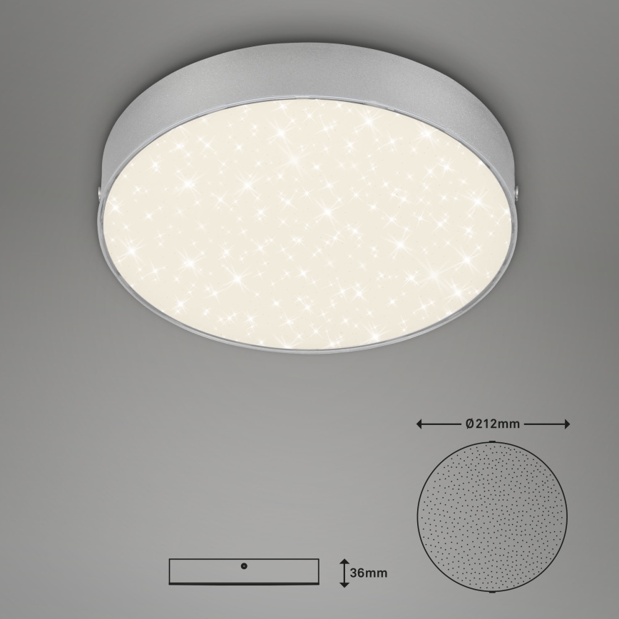 Briloner 7073-414 - Plafón LED STAR SKY LED/16W/230V 4000K diá. 21 cm plata