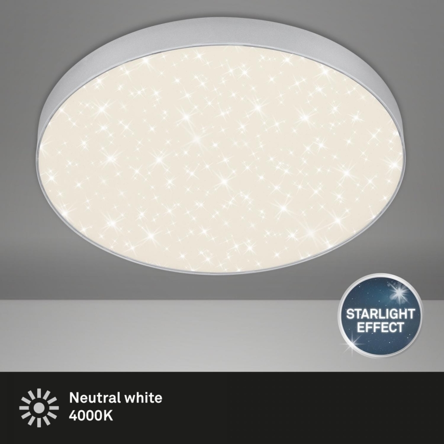 Briloner 7075-414 - Plafón LED STAR SKY LED/24,5W/230V 4000K diá. 38 cm plata