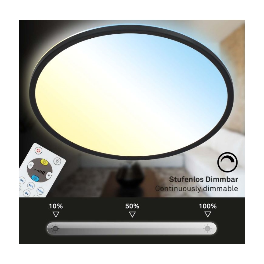 Briloner 7079-015 - Plafón LED regulable SLIM LED/18W/230V 2700-6500K + control remoto