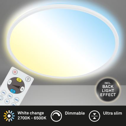 Briloner 7080-016 - Plafón LED regulable SLIM LED/22W/230V 2700-6500K + control remoto