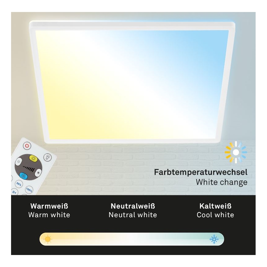 Briloner 7082-016 - Plafón LED regulable SLIM LED/22W/230V 2700-6500K + control remoto