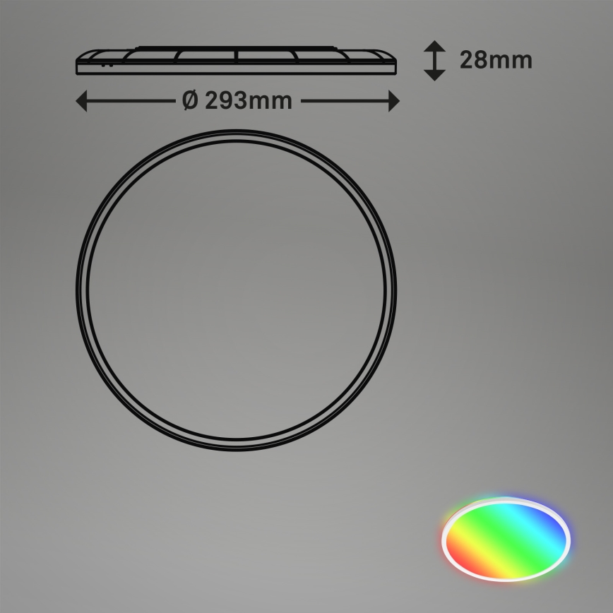 Briloner 7092-416 - Plafón regulable RGBW SLIM LED/15W/230V + control remoto