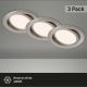 Briloner 7116-432 - JUEGO 3x Lámpara empotrada LED para baños FLAT IN LED/9W/230V IP23